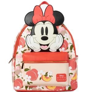 Disney Minnie Mouse Summer Peaches fruit large 3D face Minnie backpack NEW